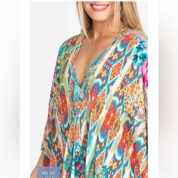 Johnny Was Pearce Short Kimono S/M - Picture 2 of 8